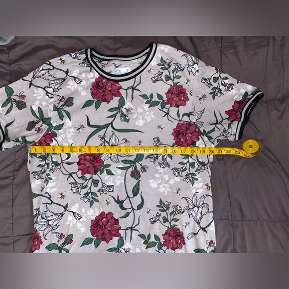 Fresh Prince of Bel-Air Grey Maroon Floral Print Adult Shirt Large White 1990s - Picture 6 of 7